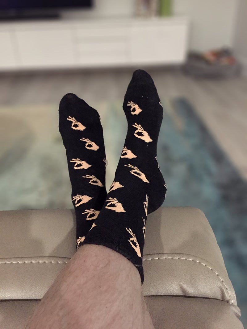 Balanced Co. Circle Game Meme Funny Crazy Novelty Unisex Socks, Gifts for Him, Dad, Husband (Beige) - Image 3